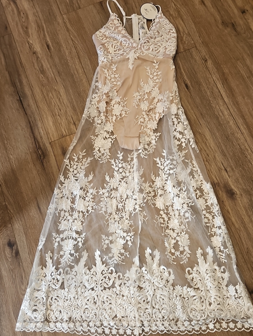 NWT Shareen Boho Lace Maxi Dress Bodysuit Sz 8/small